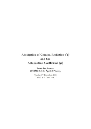 Thumbnail of Gamma Attenuation Lab Report