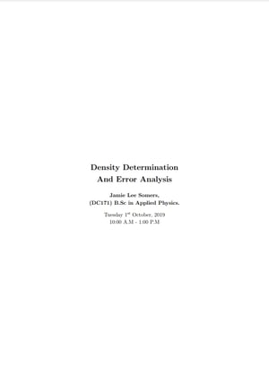 Thumbnail of Density Lab Report