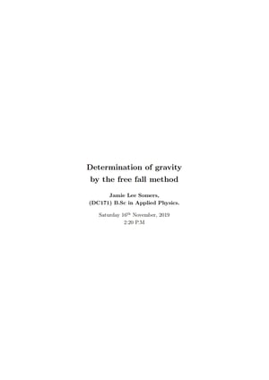 Thumbnail of free fall Lab Report