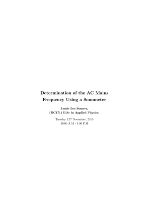 Thumbnail of AC Mains Frequency Lab Report