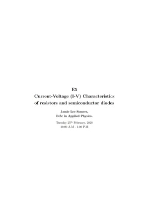 Thumbnail of Current-Voltage (I-V) Characteristics Lab Report