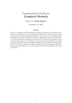 Thumbnail of Graphical Methods Lab Report