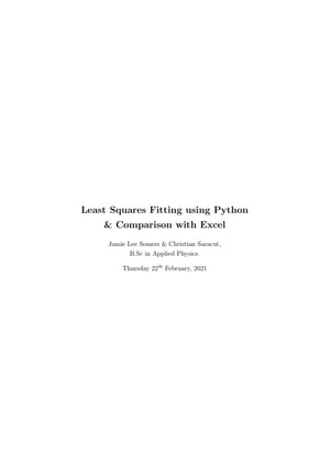 Thumbnail of Least Squares Fitting Lab Report