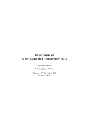 Thumbnail of X-ray Computed Tomography (CT) Lab Report
