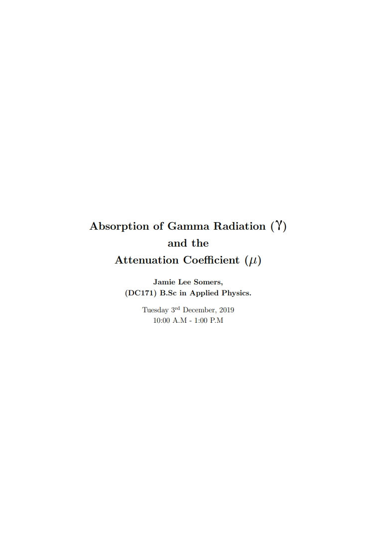Thumbnail of Gamma Attenuation Lab Report