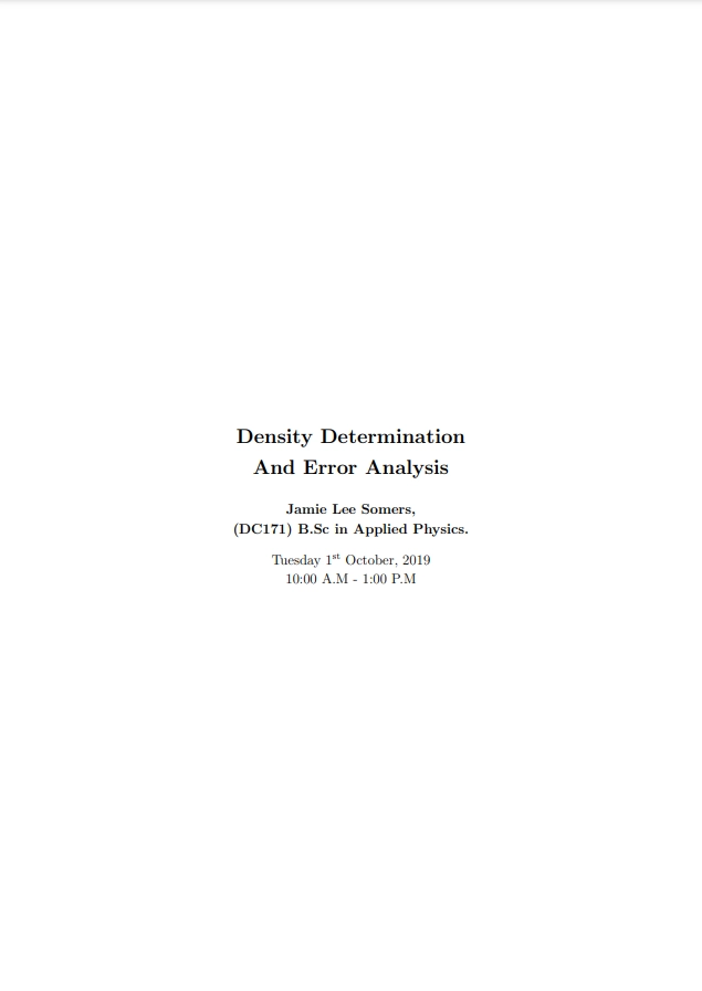 Thumbnail of Density Lab Report