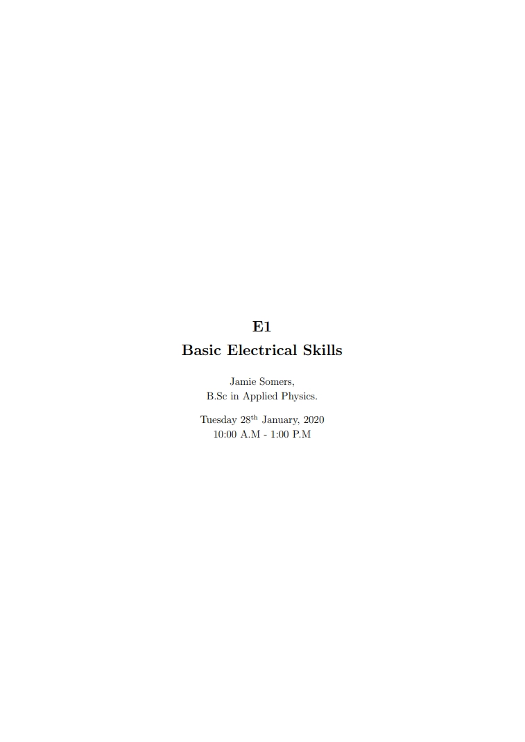 Thumbnail of Electrical Skills Lab Report
