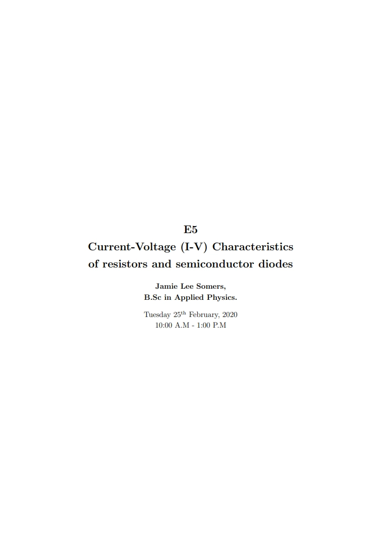 Thumbnail of Current-Voltage (I-V) Characteristics Lab Report