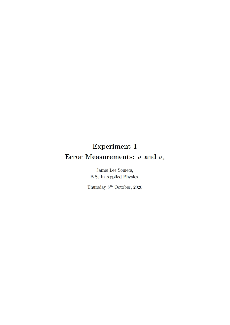 Thumbnail of Error Measurement Lab Report