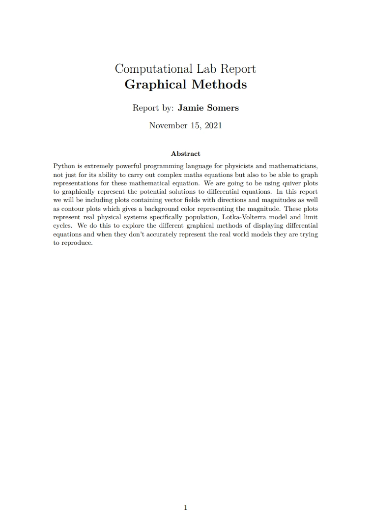 Thumbnail of Graphical Methods Lab Report