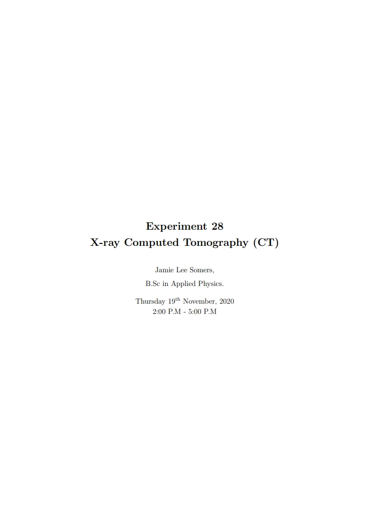 Thumbnail of X-ray Computed Tomography (CT) Lab Report