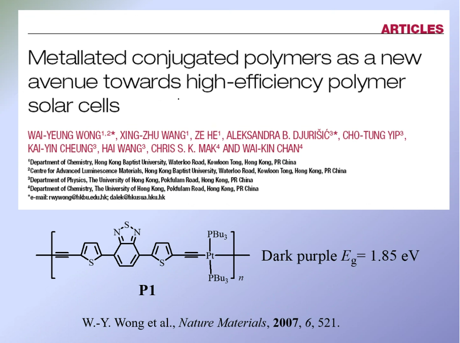 Metallated Conjugated